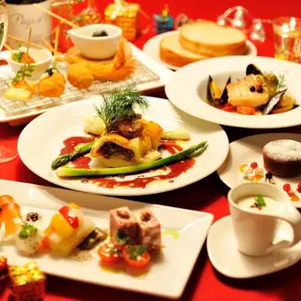 12月24/25日◇◇Xmasディナー鉄板焼きコース◇◇知多牛ランプ／鮑／フォアグラ  