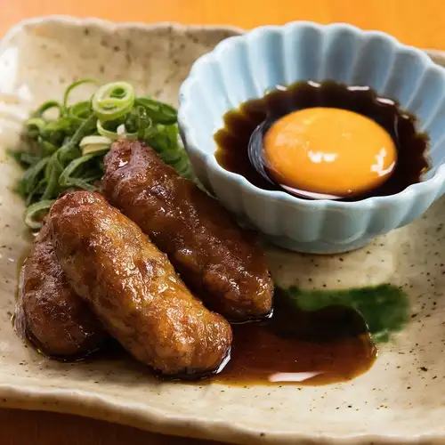 Chicken meatballs with egg yolk