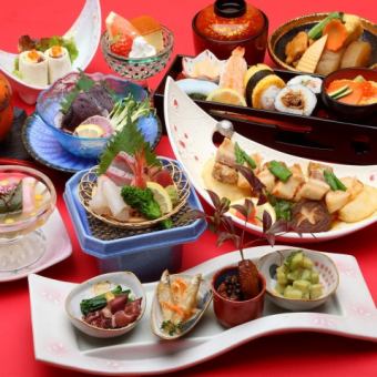 <午餐與晚餐OK！> [含120分鐘無限暢飲]Yumeka套餐（共10道菜）4,500日圓（含稅）