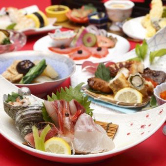 ＜昼・夜OK！＞【180分飲み放題付】万葉コース（全10品）5,500円（税込）※月～木/日曜日限定