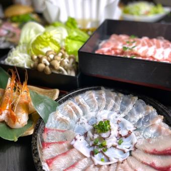 [10th Anniversary Plan] Enjoy the famous Japanese paper shabu "Seafood Shabu & Sangen Pork Shabu"... 12 items in total, 6,800 yen