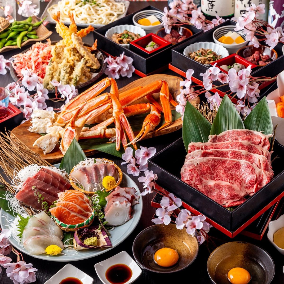 Suki-shabu "SUKISHABU" course [Marbled Japanese beef sukiyaki-style shabu-shabu & grilled eel...luxurious!] 11 dishes in total 10,000 yen ≪Recommended for entertainment, farewell parties, and tourists
