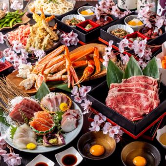 Sukishabu "SUKISHABU" & Snow crab "ZUWAIGANI" course [Wagyu beef sukiyaki-style shabu-shabu & Hokkaido snow crab] 11 dishes in total 10,900 yen ≪Recommended for entertainment, farewell parties, and tourists≫