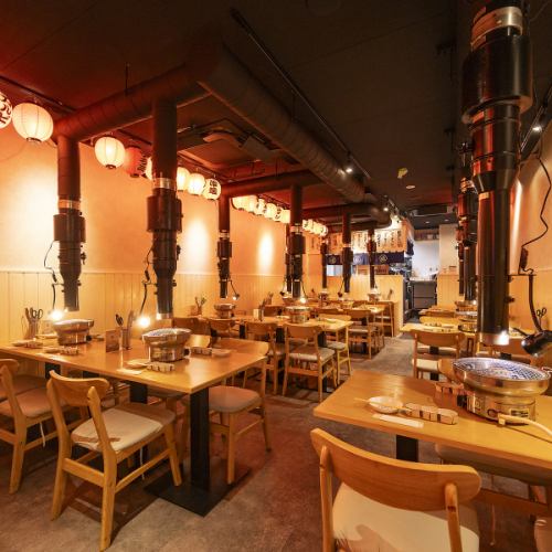 Perfect for parties♪ We can provide large tables for groups without worrying about the number of people! [Umeda, Ohatsutenjin, all-you-can-eat and drink, lunch, meat sushi, all-you-can-drink, all-you-can-eat, wagyu, private, date, anniversary, Umeda Station, popular yakiniku]