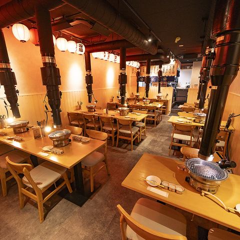 Up to 54 people! Partial reservations available. All-you-can-eat yakiniku from 4,500 yen.