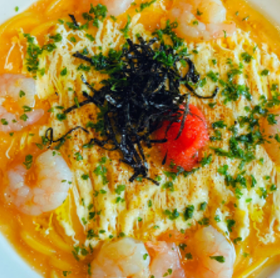 【ランチ】ぷりぷり小海老の明太子クリームスープパスタ