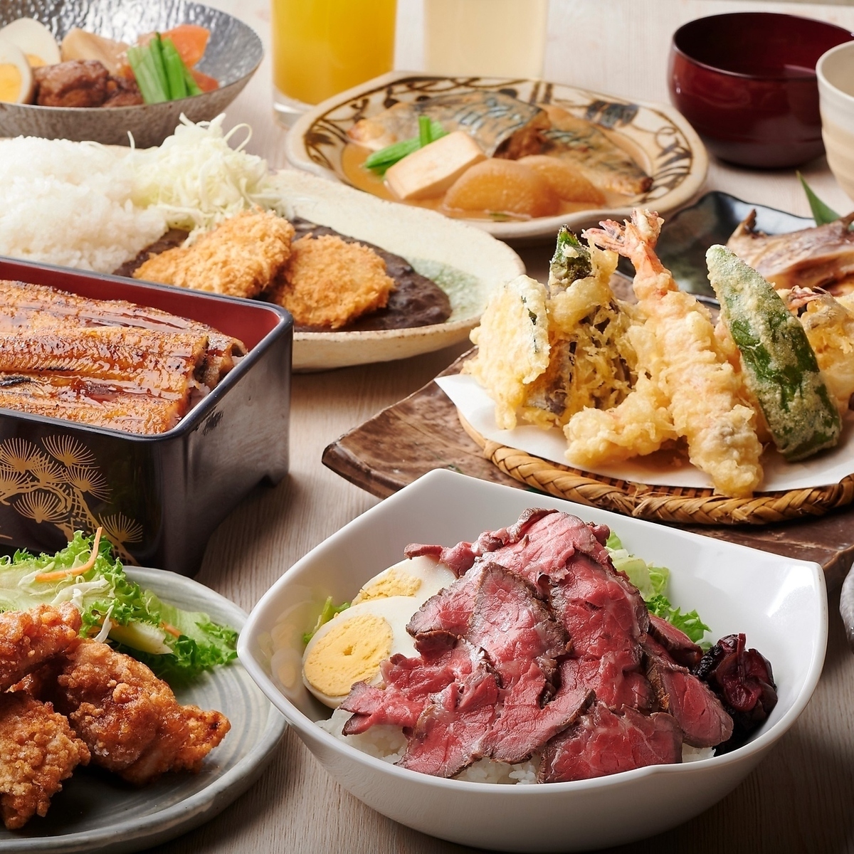 A hearty set meal.We also have a platter of fresh seafood!