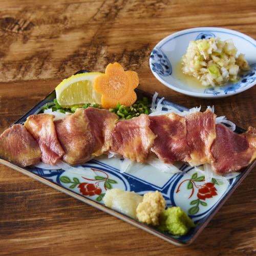Grilled horse tongue sashimi