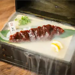 Legendary raw liver sashimi