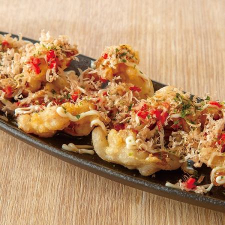 たこ焼き風イイダコ天ぷら
