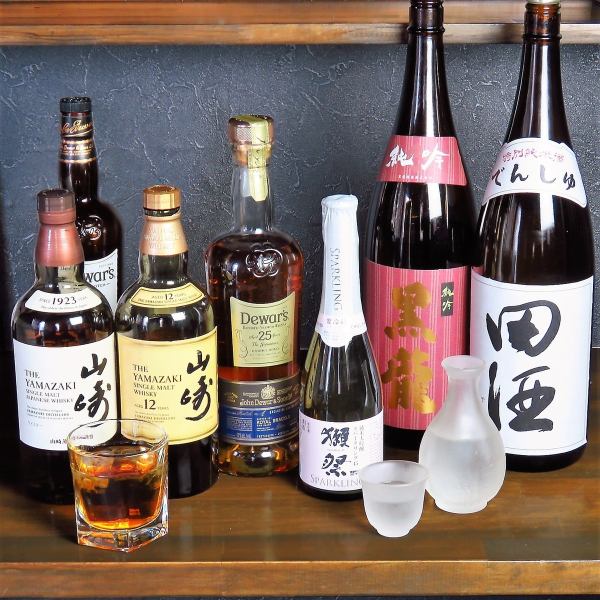 A specialty sake and whiskey that complements the dishes