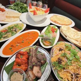 Premium Asian Course [2 hours all-you-can-drink & all-you-can-eat naan and saffron rice]