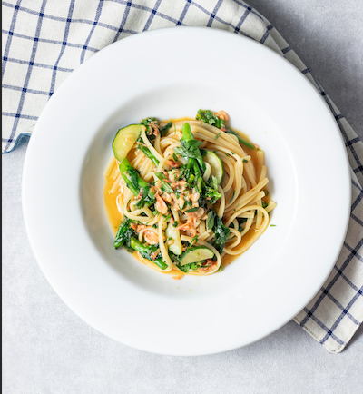 Peperoncino with Sakura Shrimp and Green Vegetables