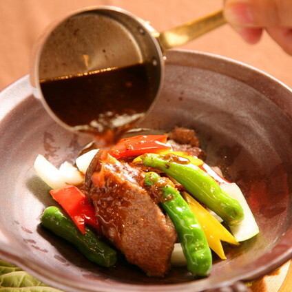 Yonezawa beef with honey pepper sauce