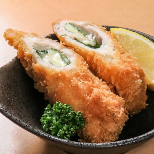 Chicken fillet, shiso and cheese cutlet (single item)
