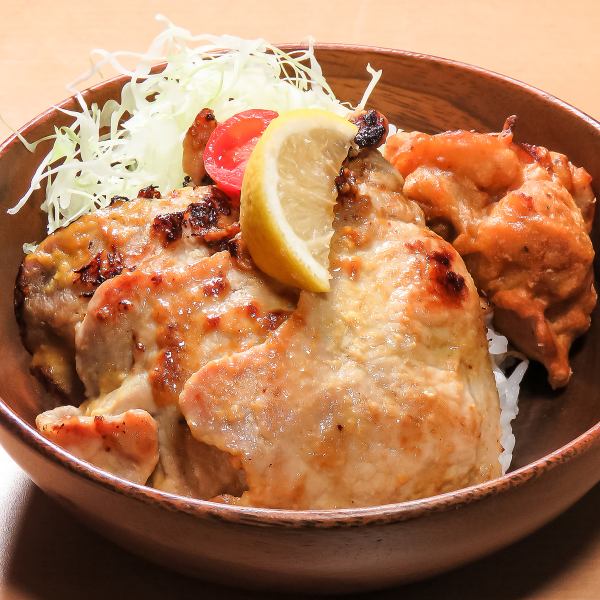 Saikyo miso-grilled rice bowl (with fried chicken)