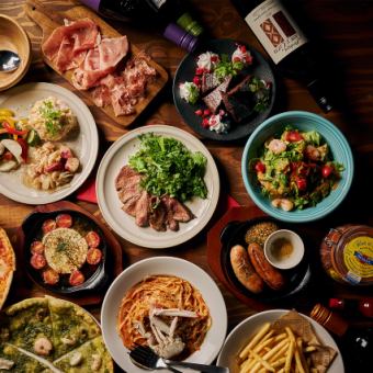 【プレミアムコース】180分飲放!30種から選べる名物ピザ＆生ハム盛合せなど全14品★4500円(税込)
