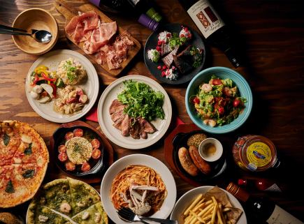 【プレミアムコース】180分飲放!30種から選べる名物ピザ＆生ハム盛合せなど全14品★4500円(税込)