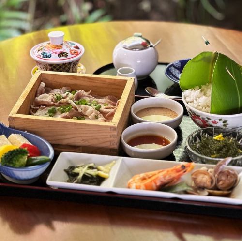アグー豚ロース蒸し定食