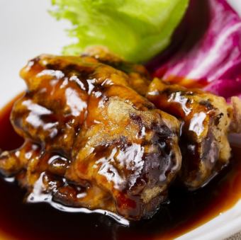 柔らか豚バラ肉の黒酢スブタ