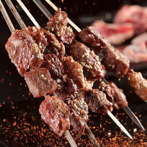Grilled beef skewers