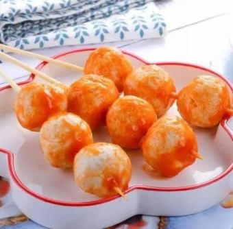 Grilled shrimp dumpling skewers