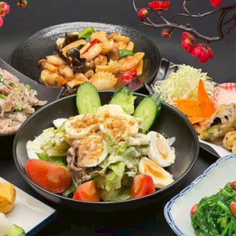 【含2小時暢飲】限時特惠D套餐:內含6道菜,如捲蛋及海鮮炒菜