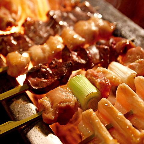 Popular yakitori and vegetable skewers