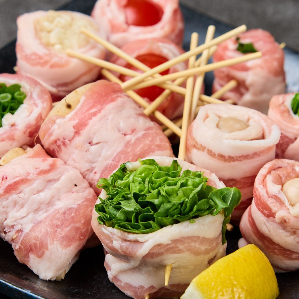 当店新名物!!野菜巻き串♪人気の焼き鳥ラインナップ