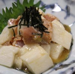 <十勝川西産>長芋と朝引き鶏のわさび和え