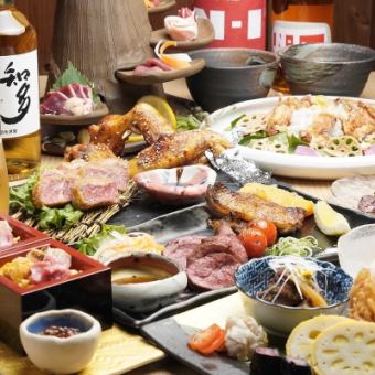 プレミアム飲み放題付き【純国産馬肉と天草大王贅沢コース】天草大王鶏刺しや馬肉の霜降りカツ♪