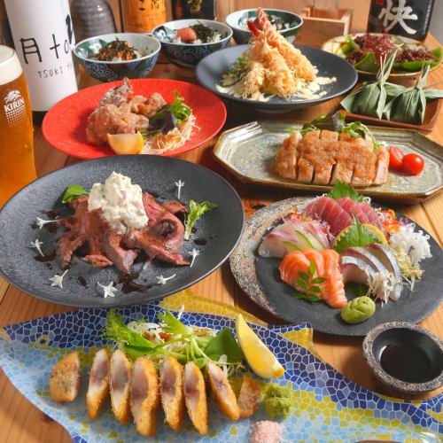 【飲み放題付き】鮮度バツグンの海鮮や丁寧に調理したローストビーフを楽しめる宴会コース/5500円（税込）