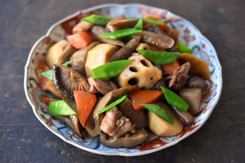 Tsukuba chicken and lotus root stew in Chikuzen