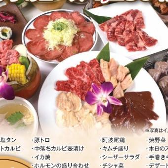 【推荐套餐】中排骨、葱咸舌等14道菜品4,950日元（含税）