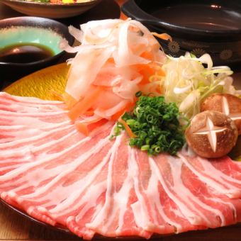 ≪料理のみ≫【黒豚しゃぶしゃぶコース】鮮魚刺身盛り付全5品⇒4000円