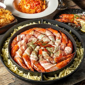 ★3時間食べ放題★エビ×肉×とろとろチーズ！エビギョプサル食べ放題♪全7品【4500円→3800円】