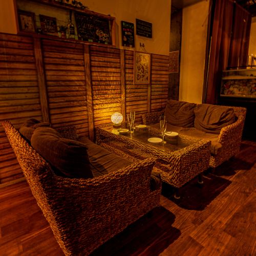 There are many spacious private sofa rooms! Very popular for girls' parties and group dates.