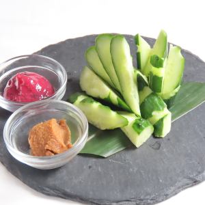 Cucumber ready-to-eat with miso or plum