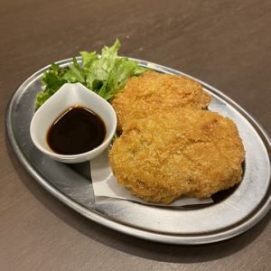 Juicy minced horse meat cutlet