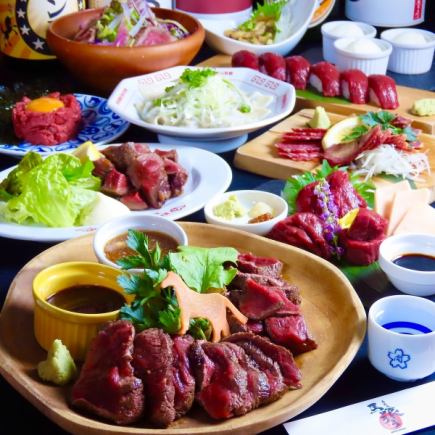 馬喰ろうの贅沢最高峰♪【至高の馬肉づくしコース】 料理9品+100種類以上のドリンク2時間飲放　