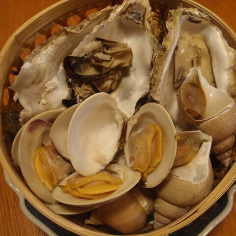 貝の籠蒸し(2人前~)