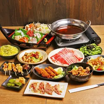 【平日無制限】リッチ飲放題×料理11品 自慢料理!「忘新年会コース」※金土祝前2h,週末料金550円