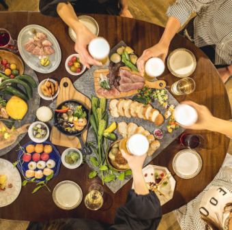 【啤酒屋】3种刺身标准套餐5500日元,含2小时无限畅饮。*1楼20人以上/2楼15人以上为包场。