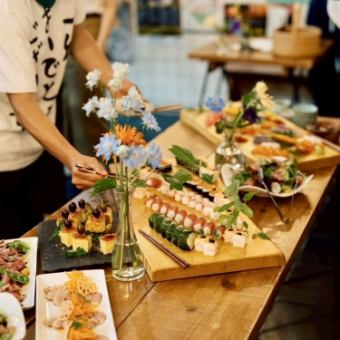 【ウェディング2次会】新郎新婦無料!!ケーキブュッフェ付き!! 120分飲み放題コース￥3,800～