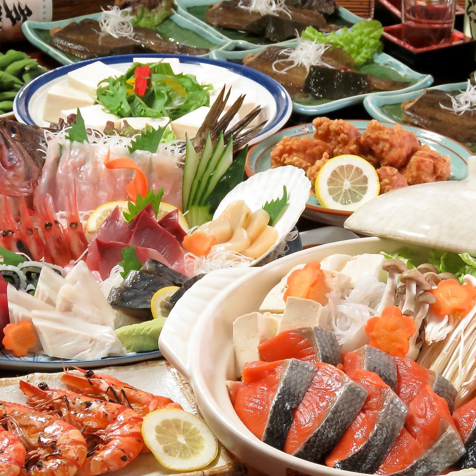Seafood dishes are left to "Ruku & Uohira"♪ Suitable for small to large groups!! Banquet menus start at 3,500 yen