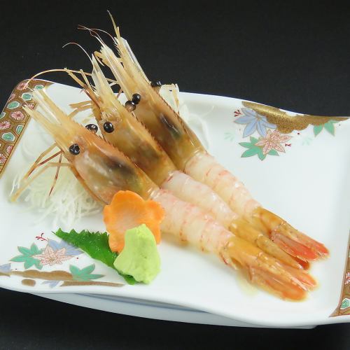 Wild boar shrimp sashimi