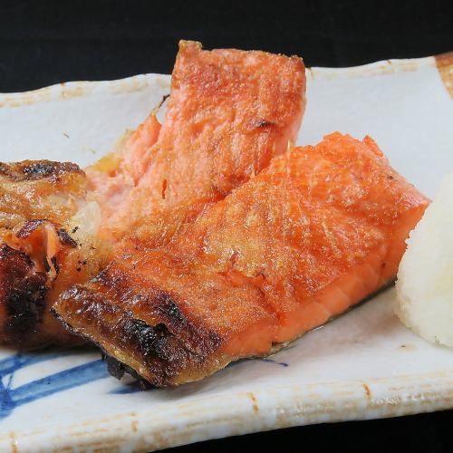 Grilled salmon belly