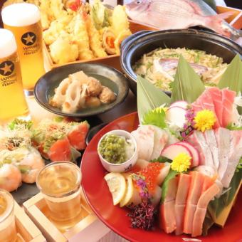 【KITSUNE定番】季節の食材・筍土鍋ごはん含む10品◆2時間飲み放題付き4500円→4000円コース