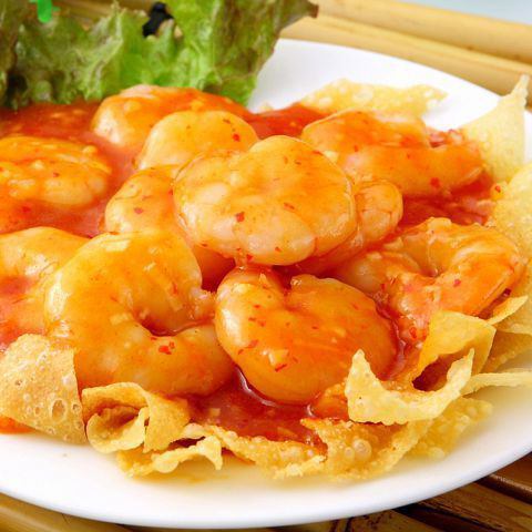 Stir-fried shrimp with chilli sauce