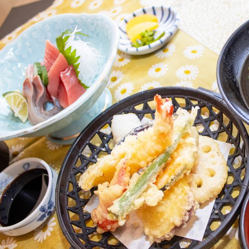 お造りと天ぷら盛合わせ定食